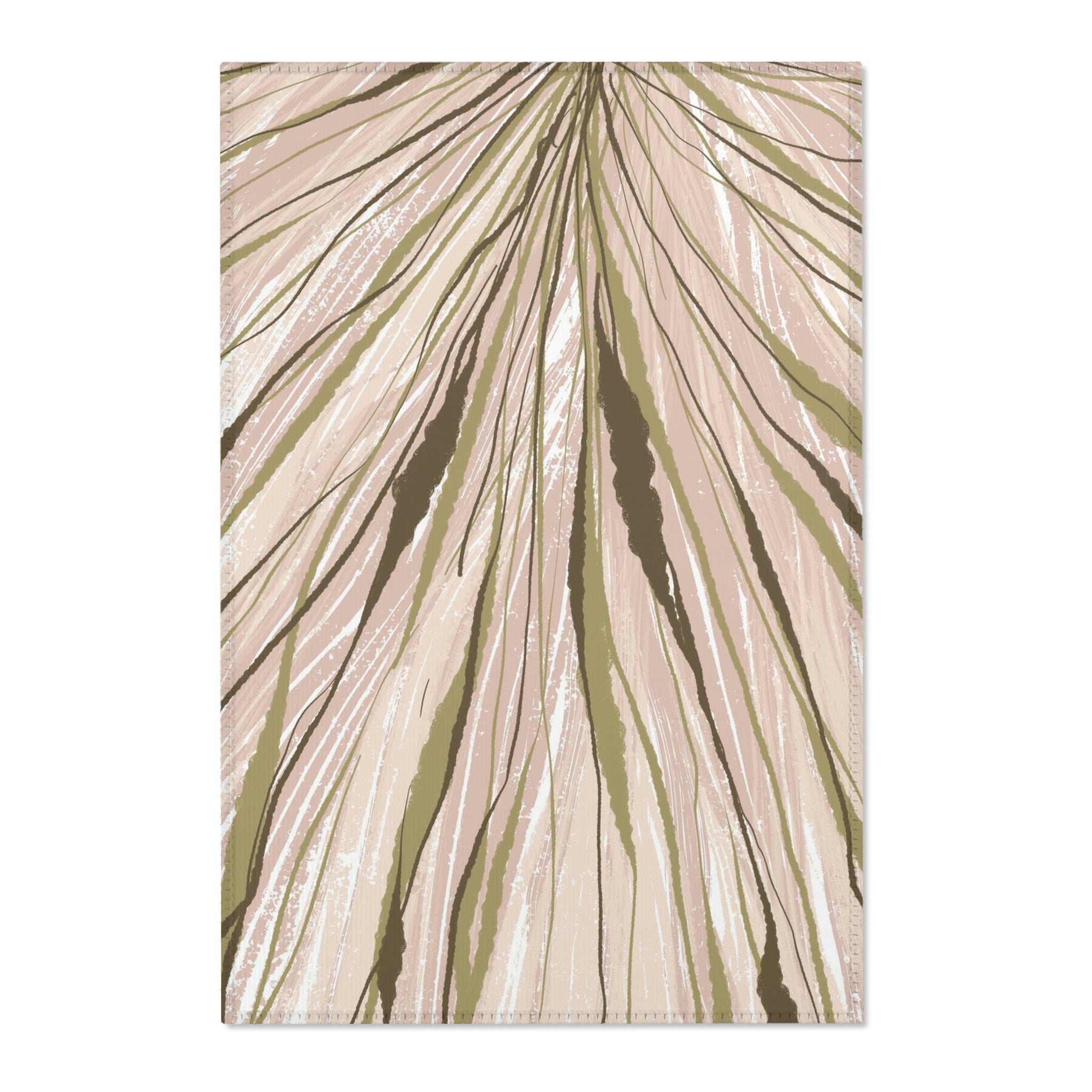 Abstract Area Rug | Blush Pink Green