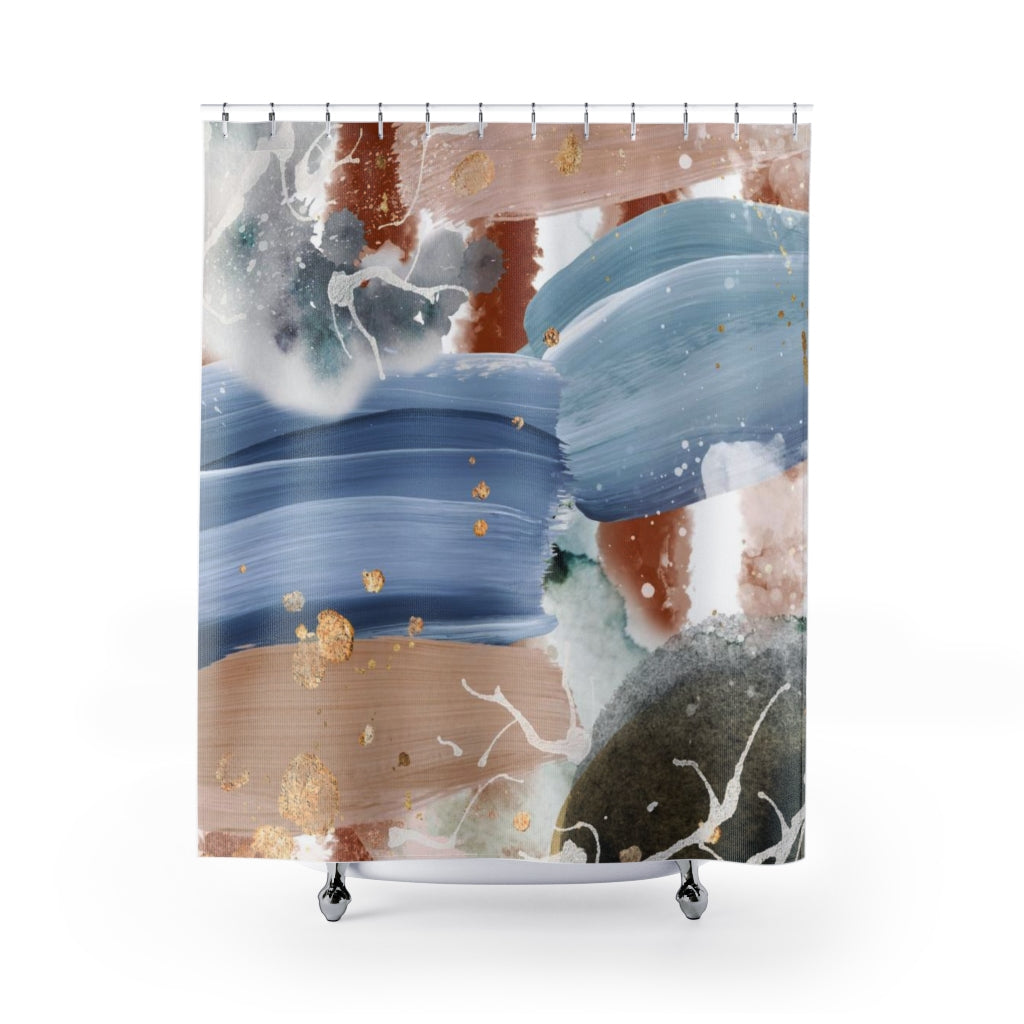 modern boho fabric shower curtain