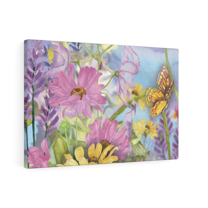 FLORAL WALL CANVAS ART | Purple Pink Yellow