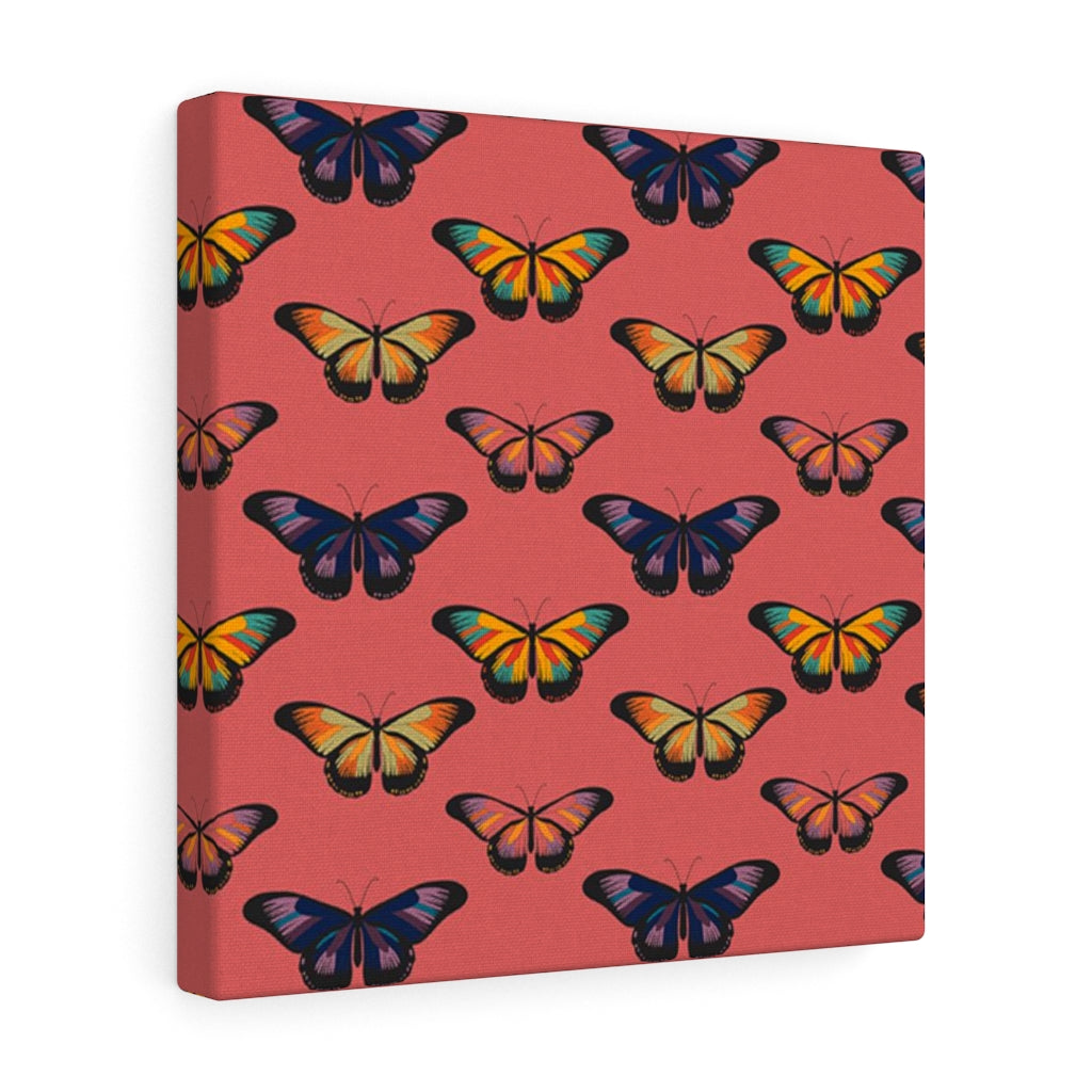 WHIMSICAL WALL CANVAS ART | Pastel Red Butterfly