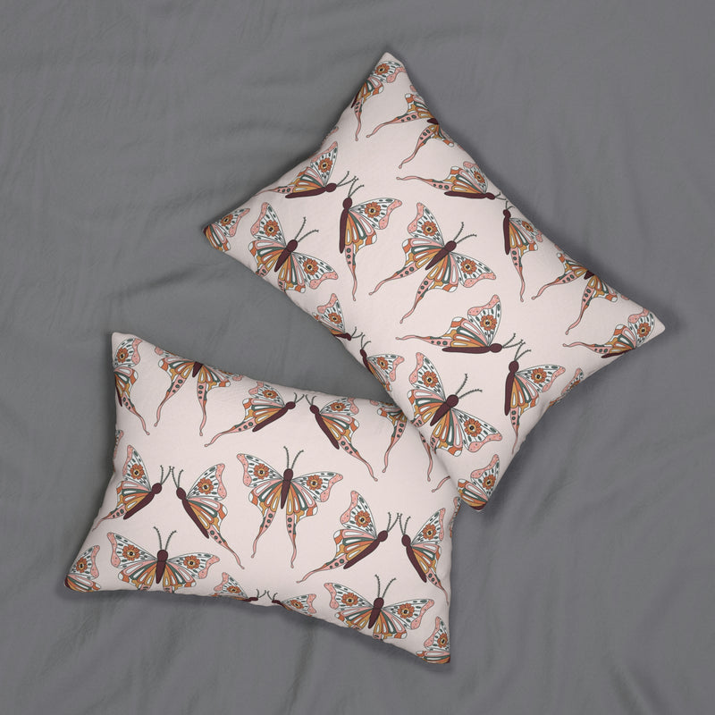 Butterfly Boho Lumbar Pillow | Blush Pink