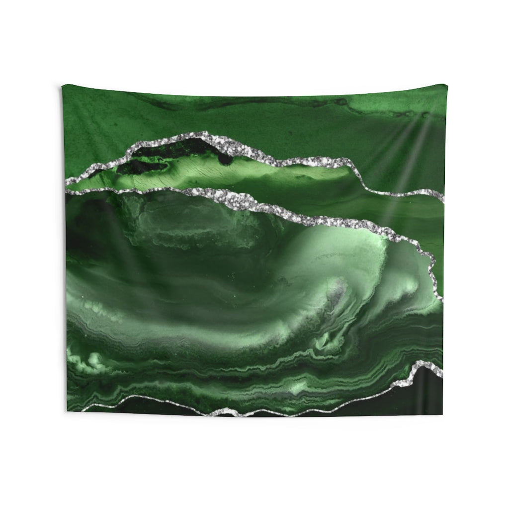 Abstract Tapestry | Green Silver