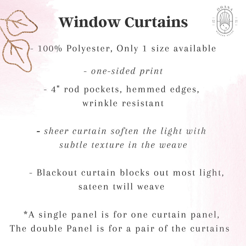Window Curtains | Landscape Navy Blush Pink