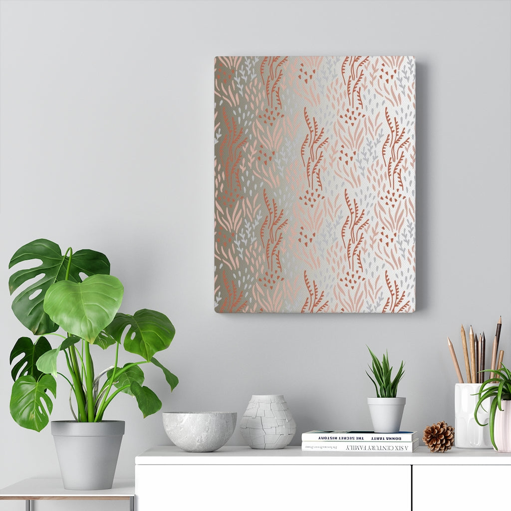 FLORAL CANVAS ART | Beige White Ombre