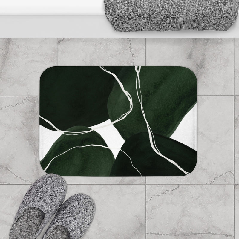 Bath Mat | Green Boho Shapes