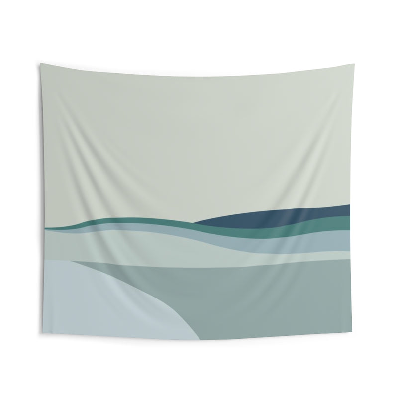 Abstract Tapestry | Sage Green Teal Pastel Blue