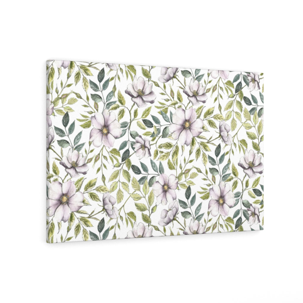 FLORAL CANVAS ART | White Green Purple