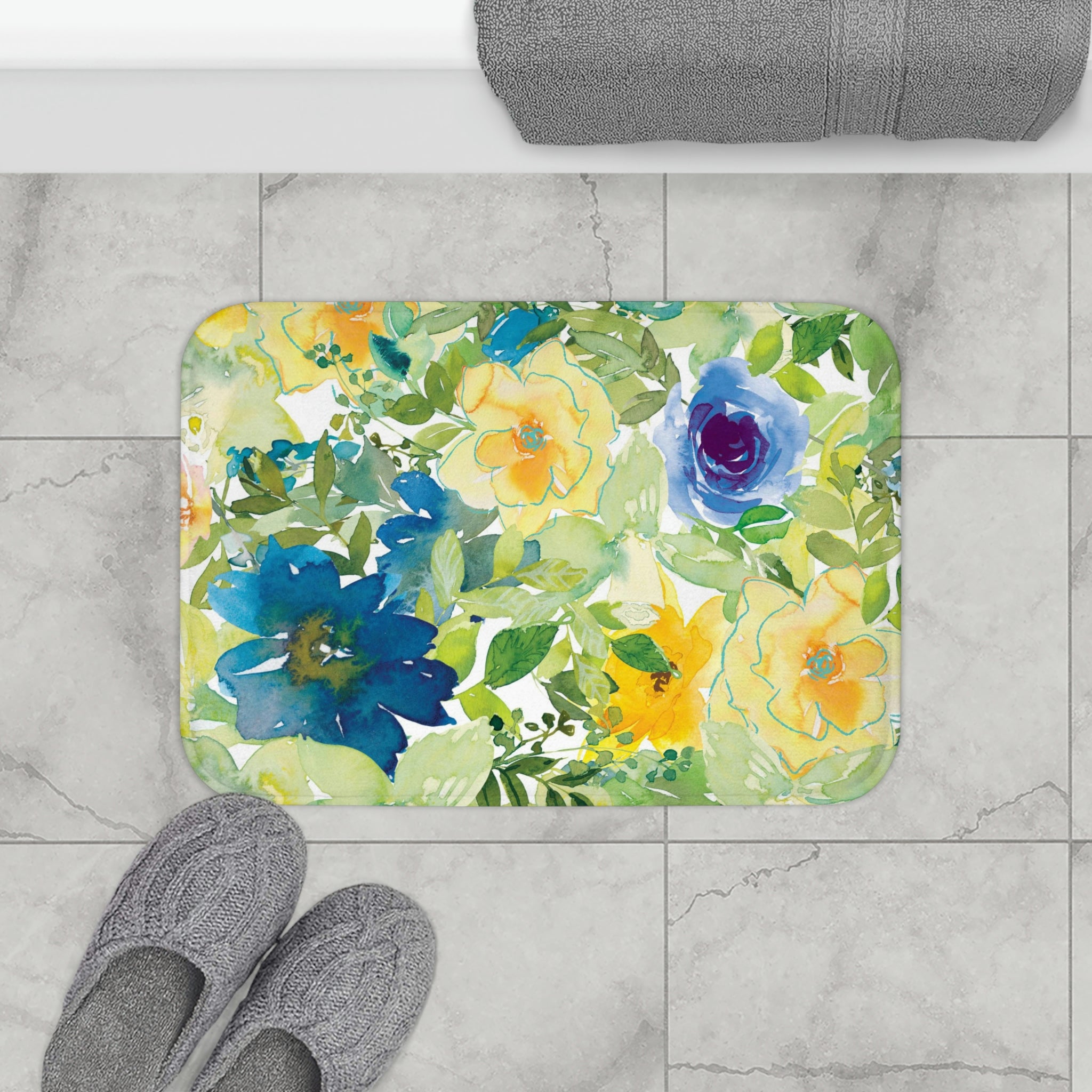 Floral Boho Bath, Kitchen Mat | Summer Botanical