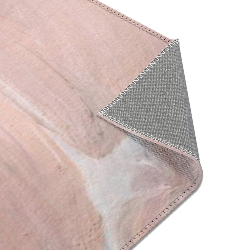 Abstract Area Rug | Blush Pink Cream Acrylic