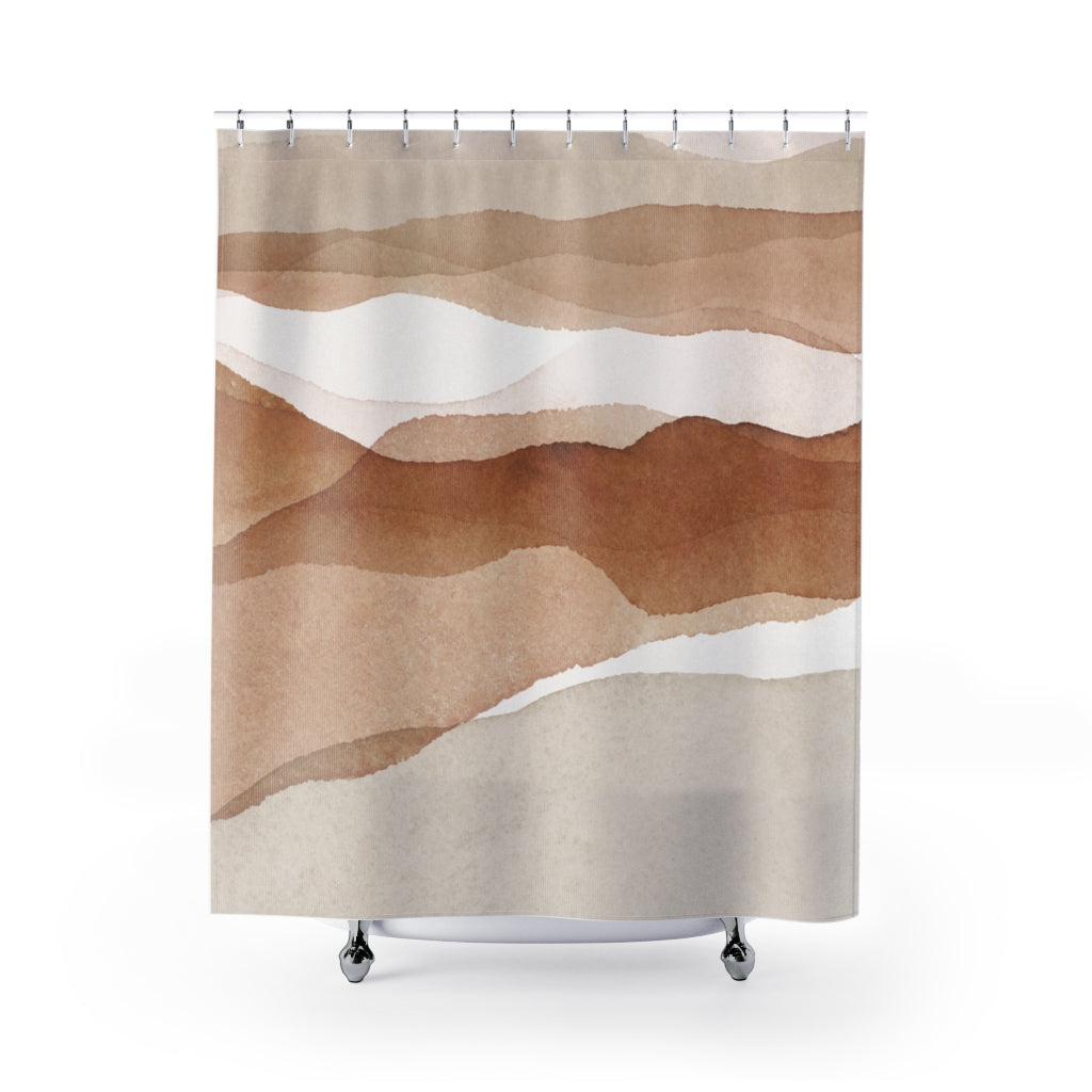 modern boho fabric shower curtain