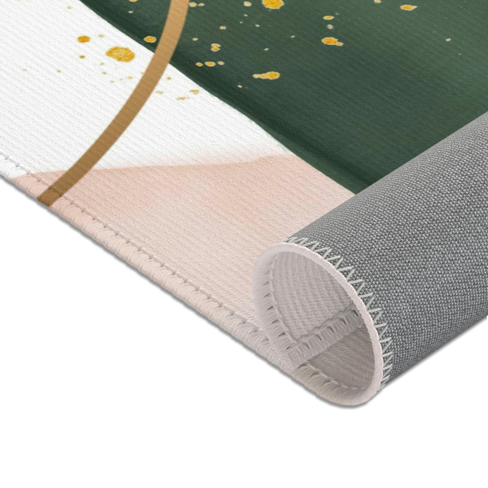 Abstract Area Rug | Sage Green, Blush Pink, White