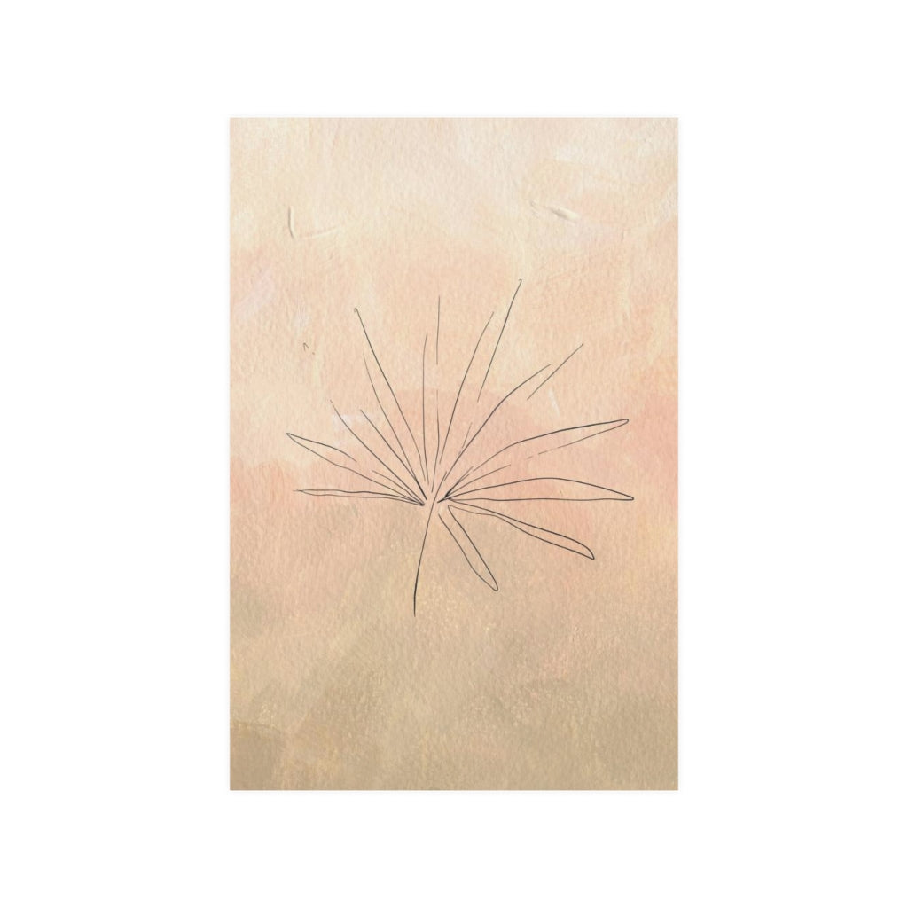 Abstract Terracotta Art Prints | Beige Palm Leaf