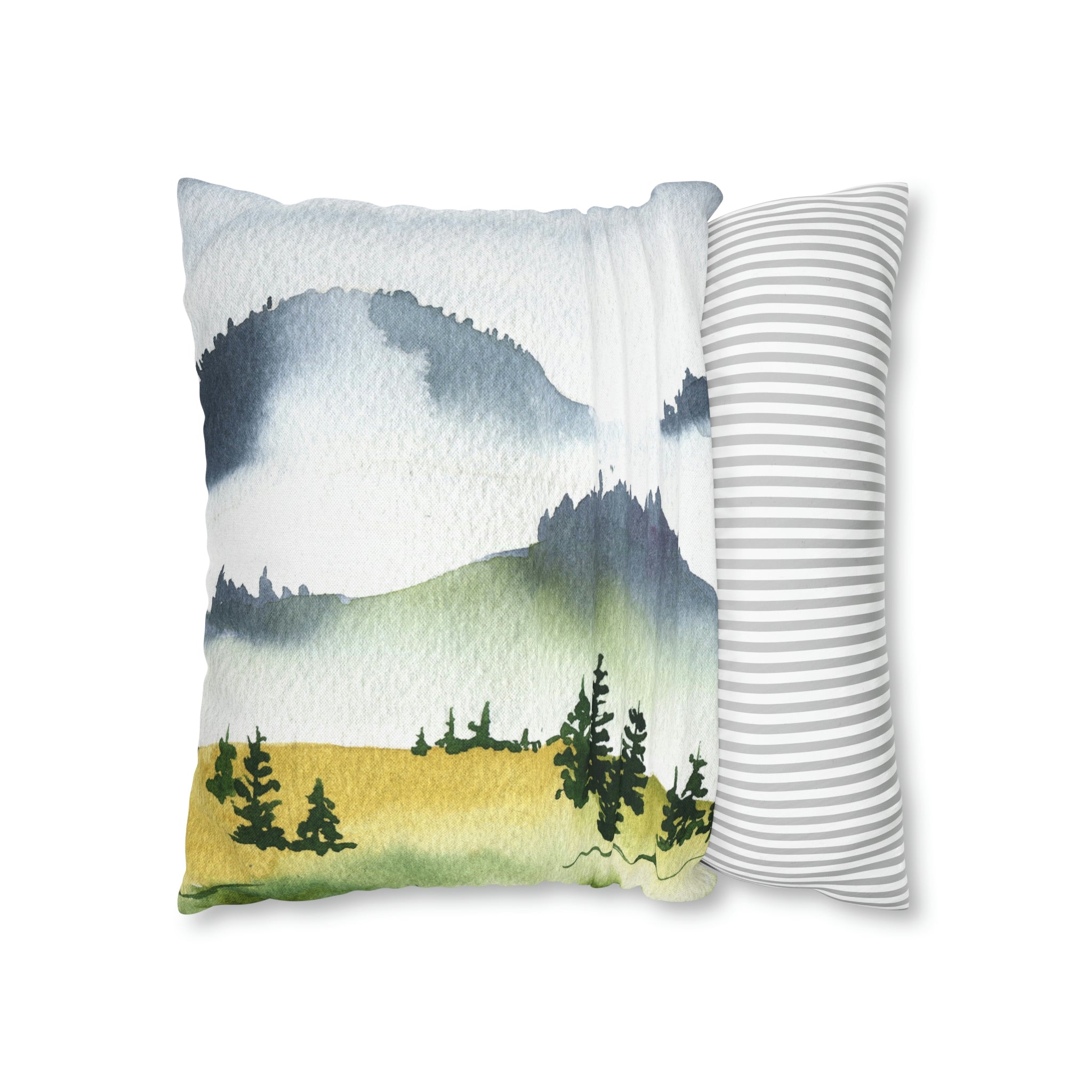 Floral Boho Pillow Cover | Mountain Green Trees