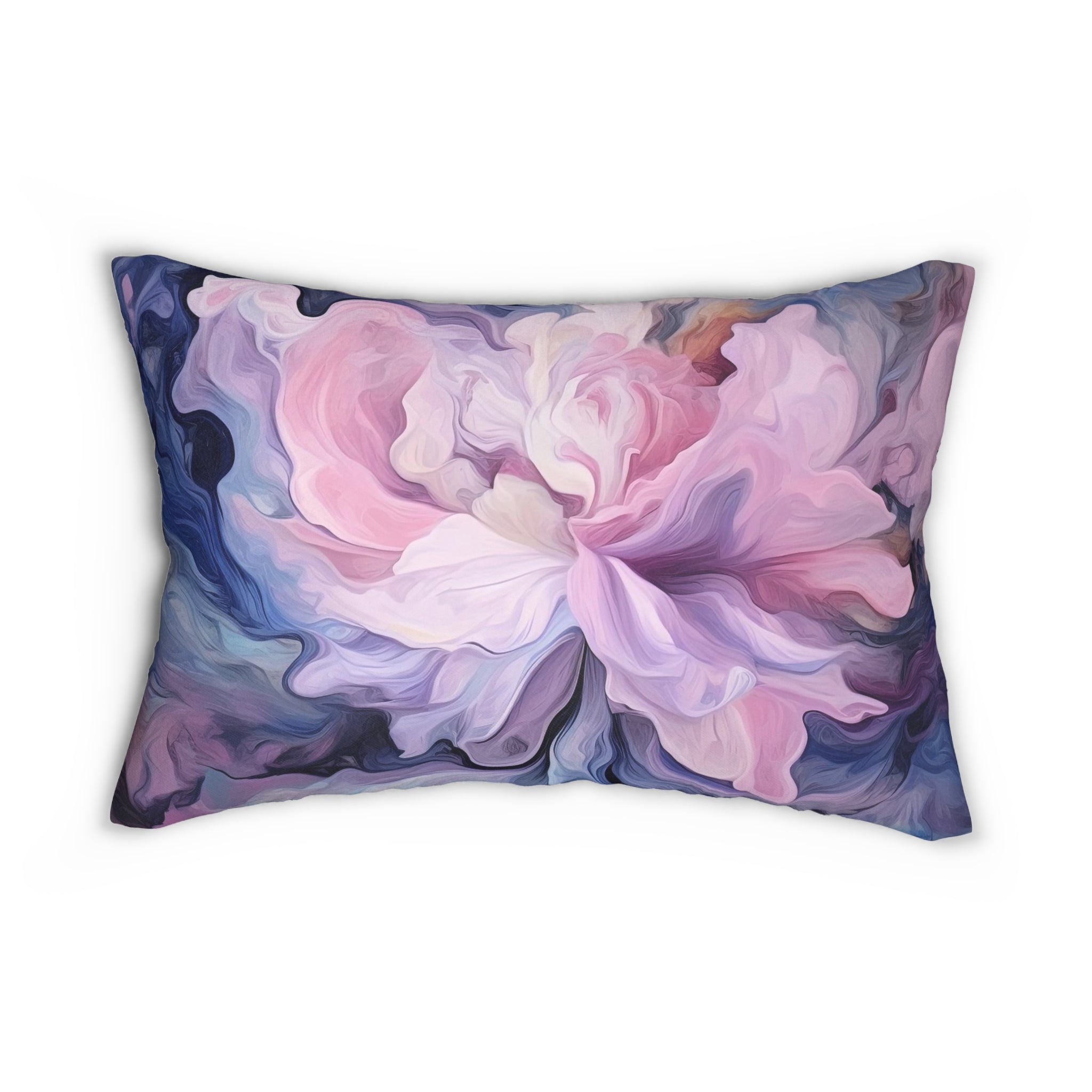 Boho Lumbar Pillow | Floral Navy Pink