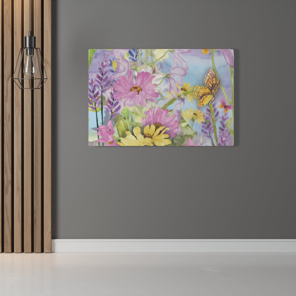 FLORAL WALL CANVAS ART | Purple Pink Yellow