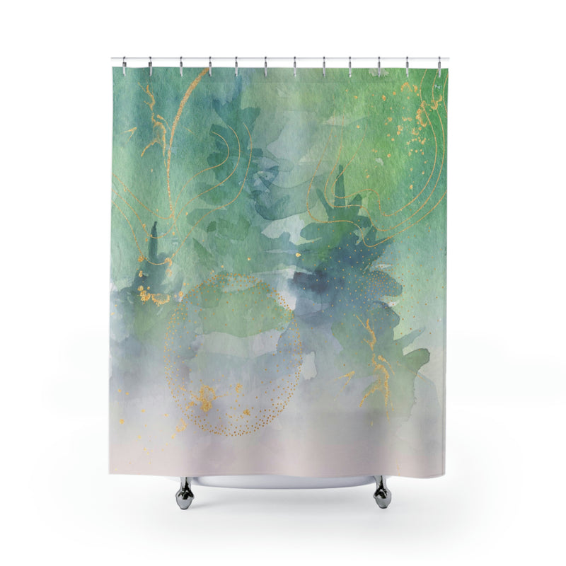 Boho Shower Curtain | Sage Green Pink Ombre