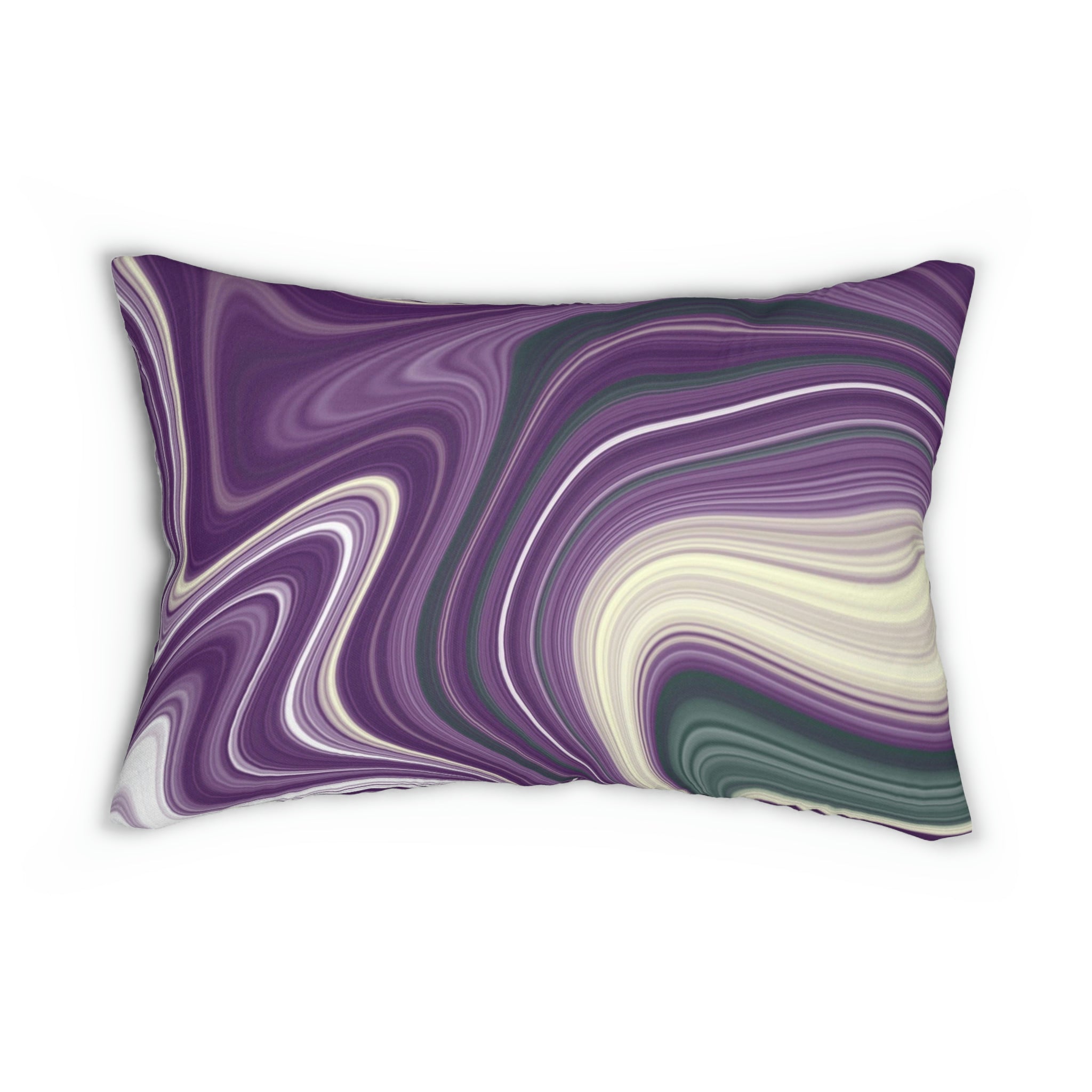 Abstract Lumbar Pillow | Purple Marble Print Minimalist