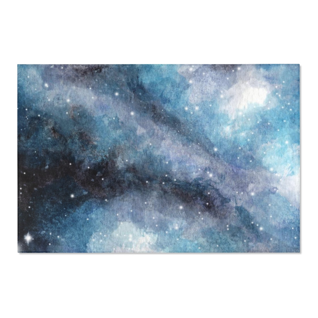 Abstract Area Rug | Blue Navy Celestial Sky