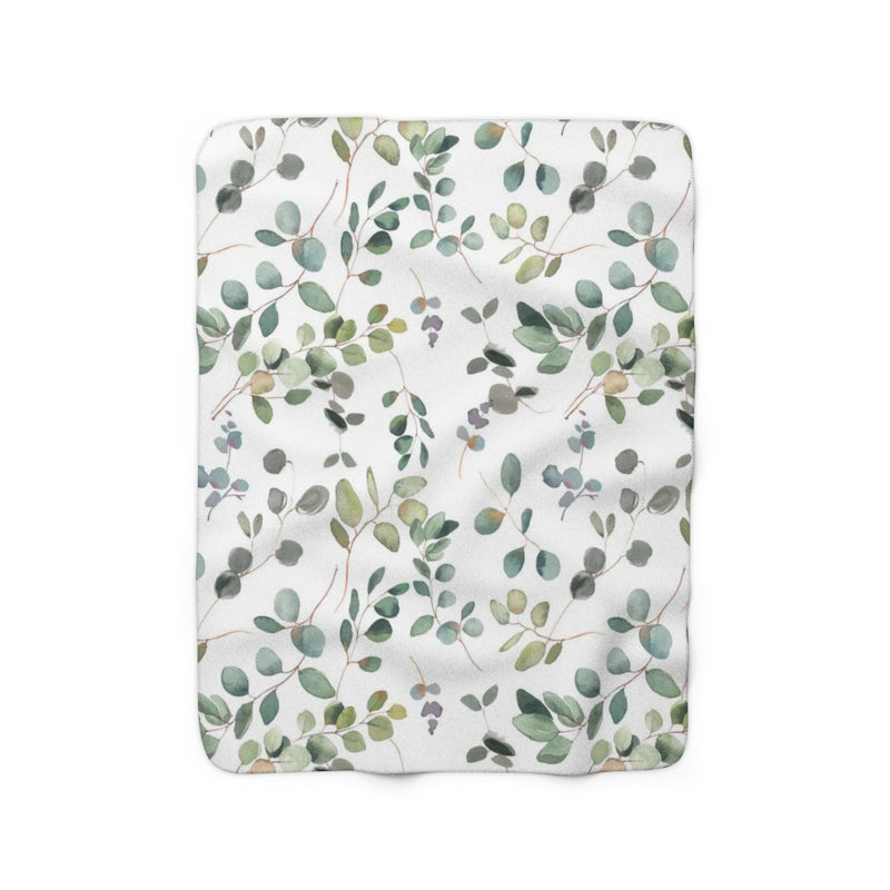 Floral Comfy Blanket | Sage Forest Green Eucalyptus