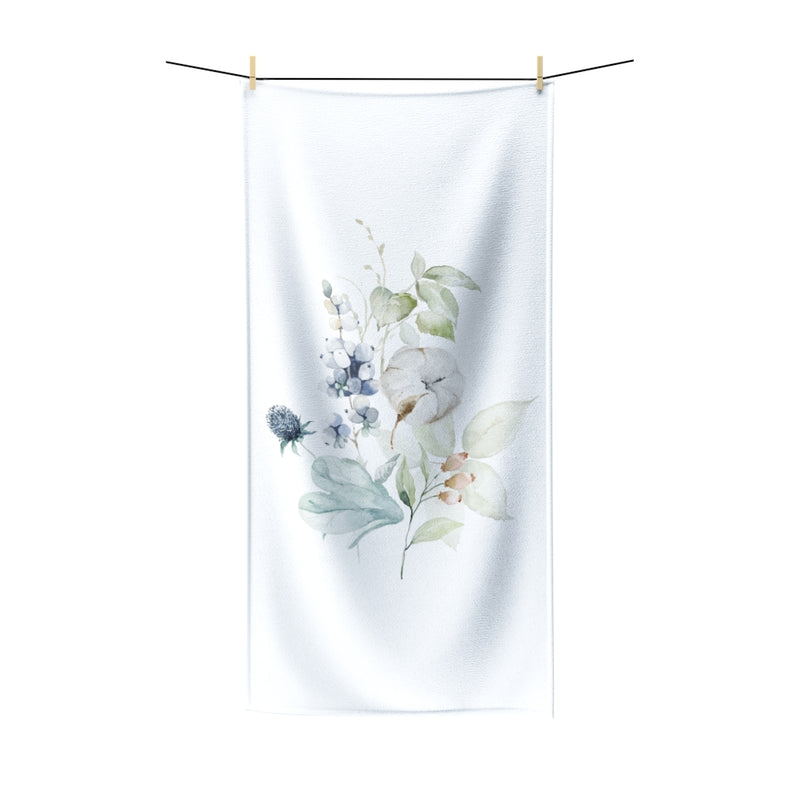 Floral Bath Towel | Pastel, Ivory Cotton Flowers