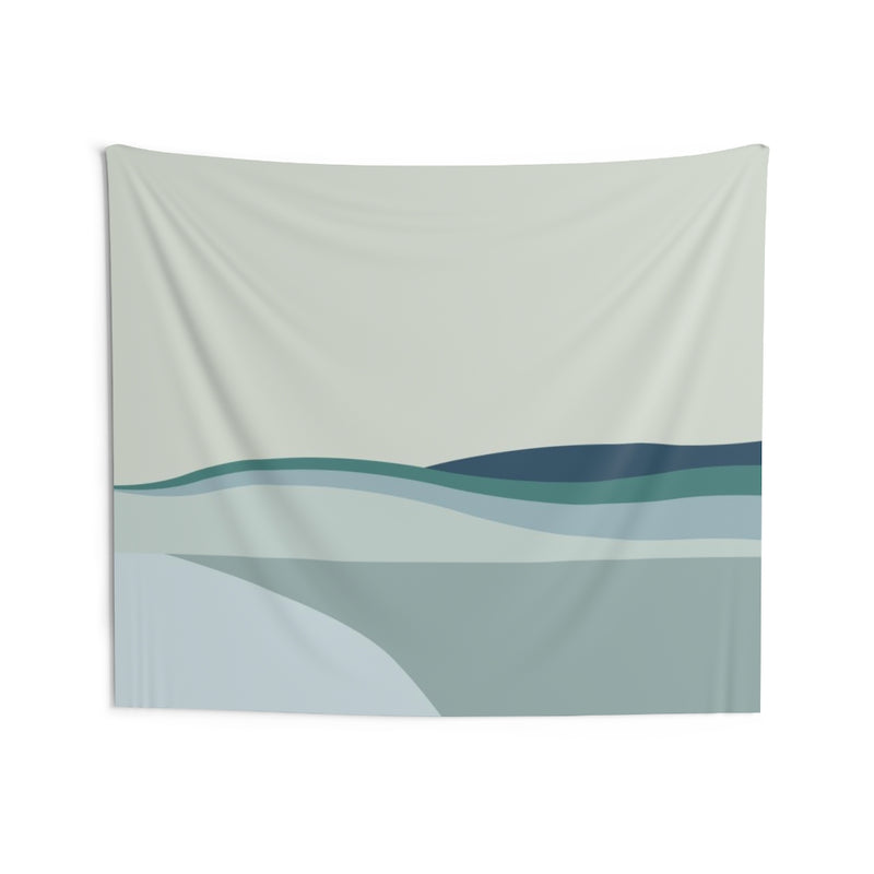 Abstract Tapestry | Sage Green Teal Pastel Blue