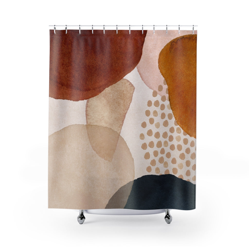 modern boho fabric shower curtain