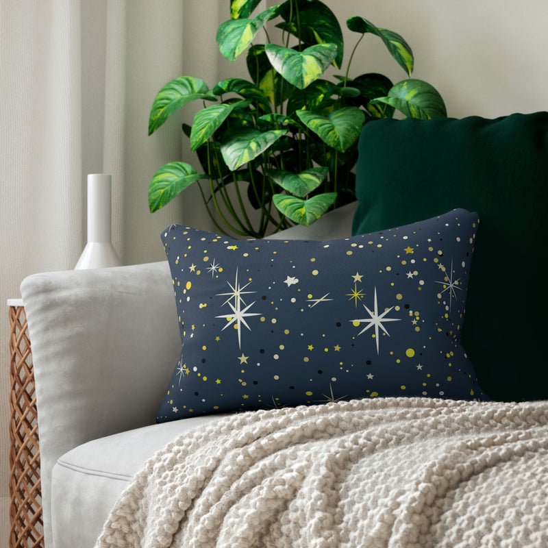 Minimalist Lumbar Pillow | Navy Atomic Stars