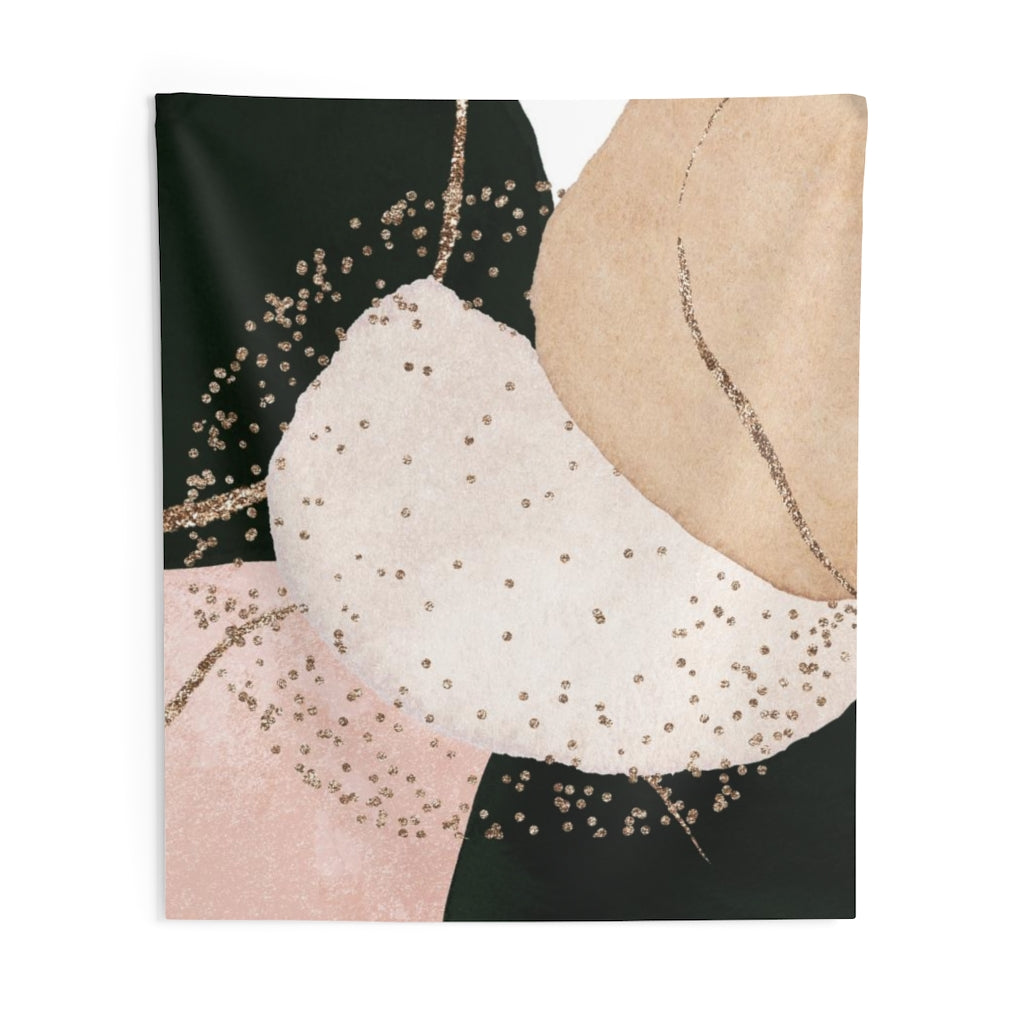 Abstract Tapestry | Beige White Blush Pink White