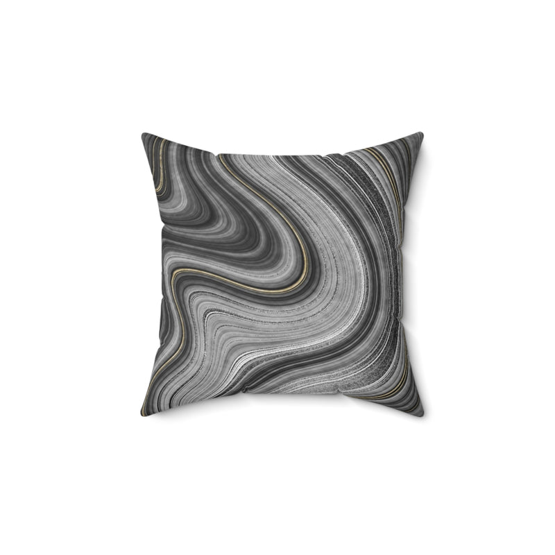 Marble Pillow Cover | Agate Black Grey