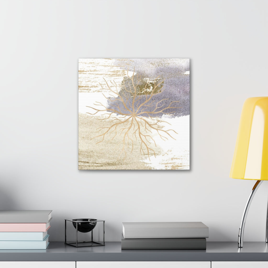 Abstract Canvas Wall Art | Beige Lavender Mandala