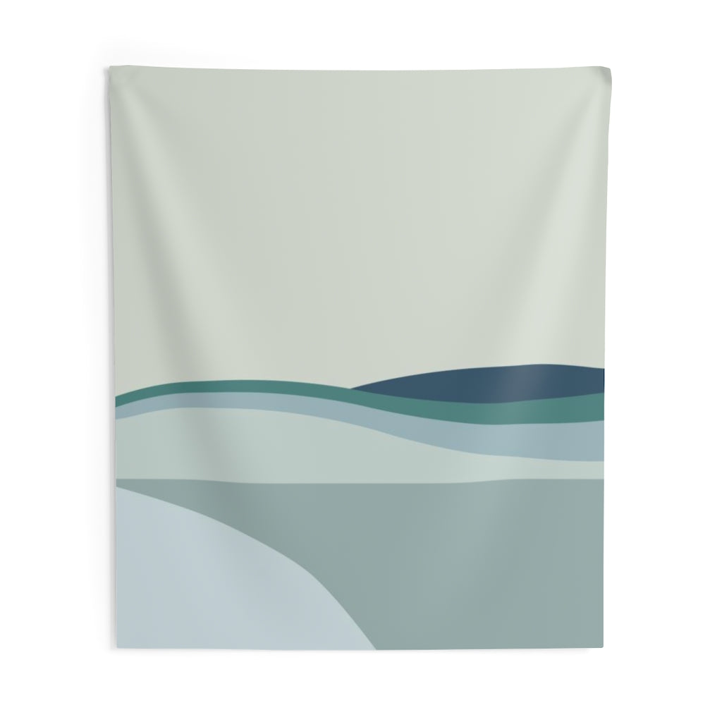 Abstract Tapestry | Sage Green Teal Pastel Blue