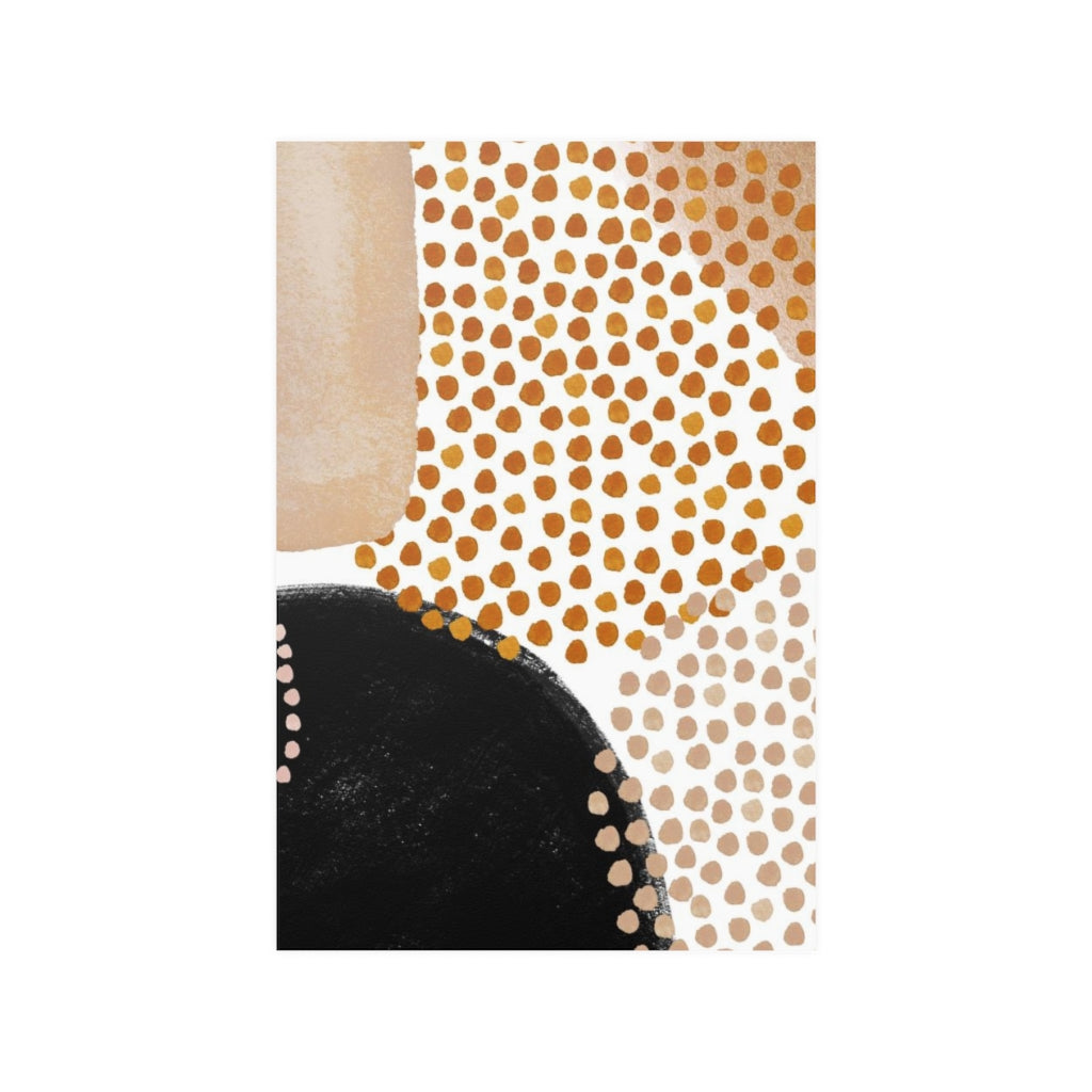 Abstract Boho Art Prints | Burnt Orange Beige Black