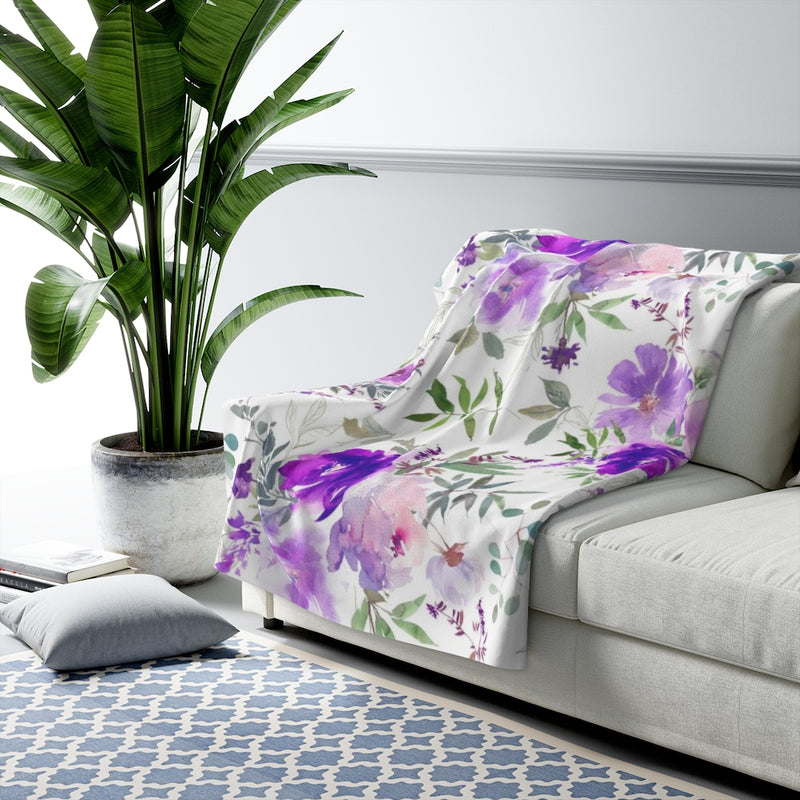 Floral Comfy Blanket | Lavander Purple Pink