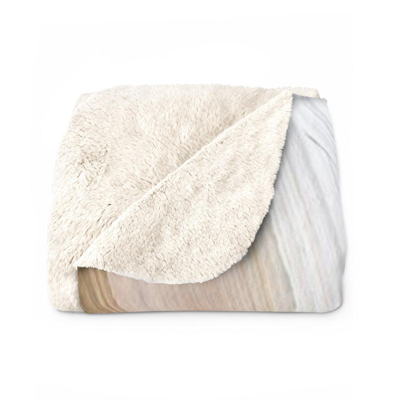 Acrylic Comfy Blanket | White Beige Green