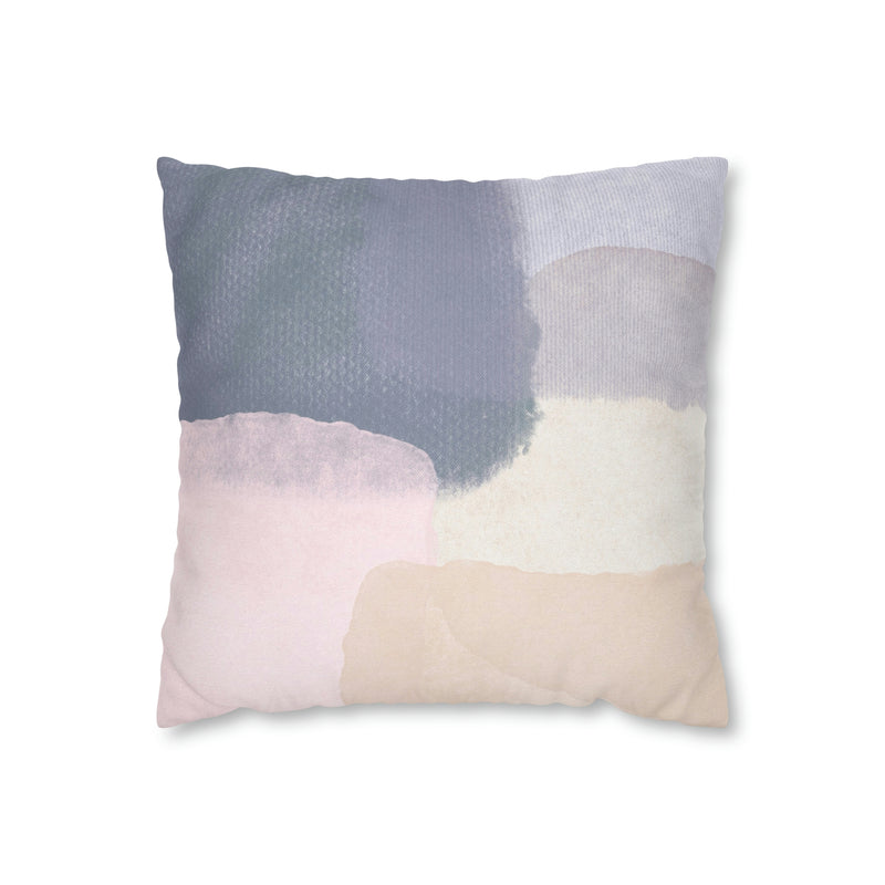 Abstract Boho Pillow Cover | Grey Blue Cream Pink