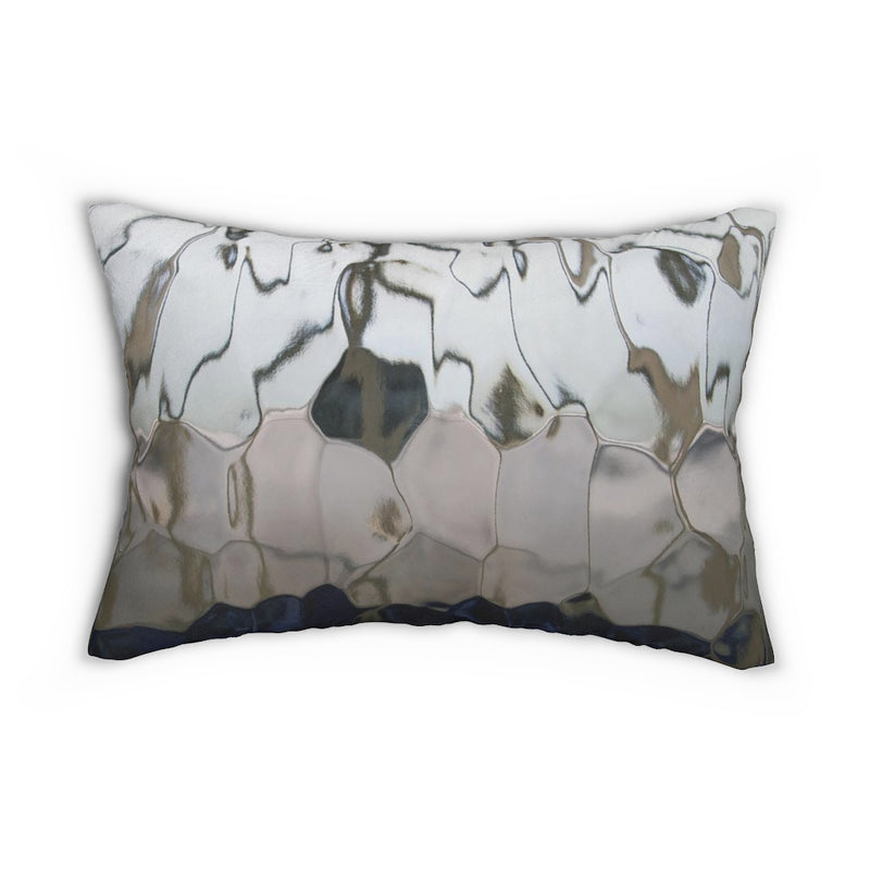 Abstract Lumbar Pillow | Beige Blue