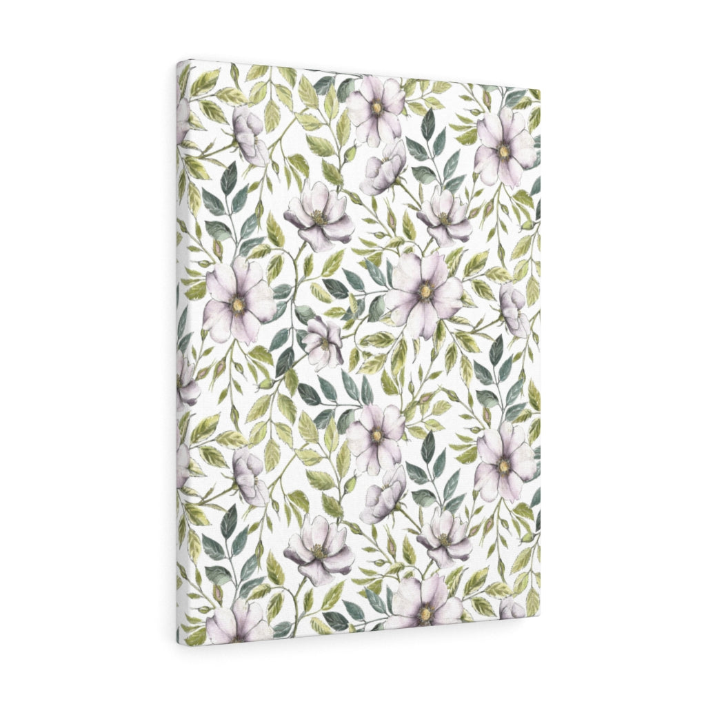 FLORAL CANVAS ART | White Green Purple