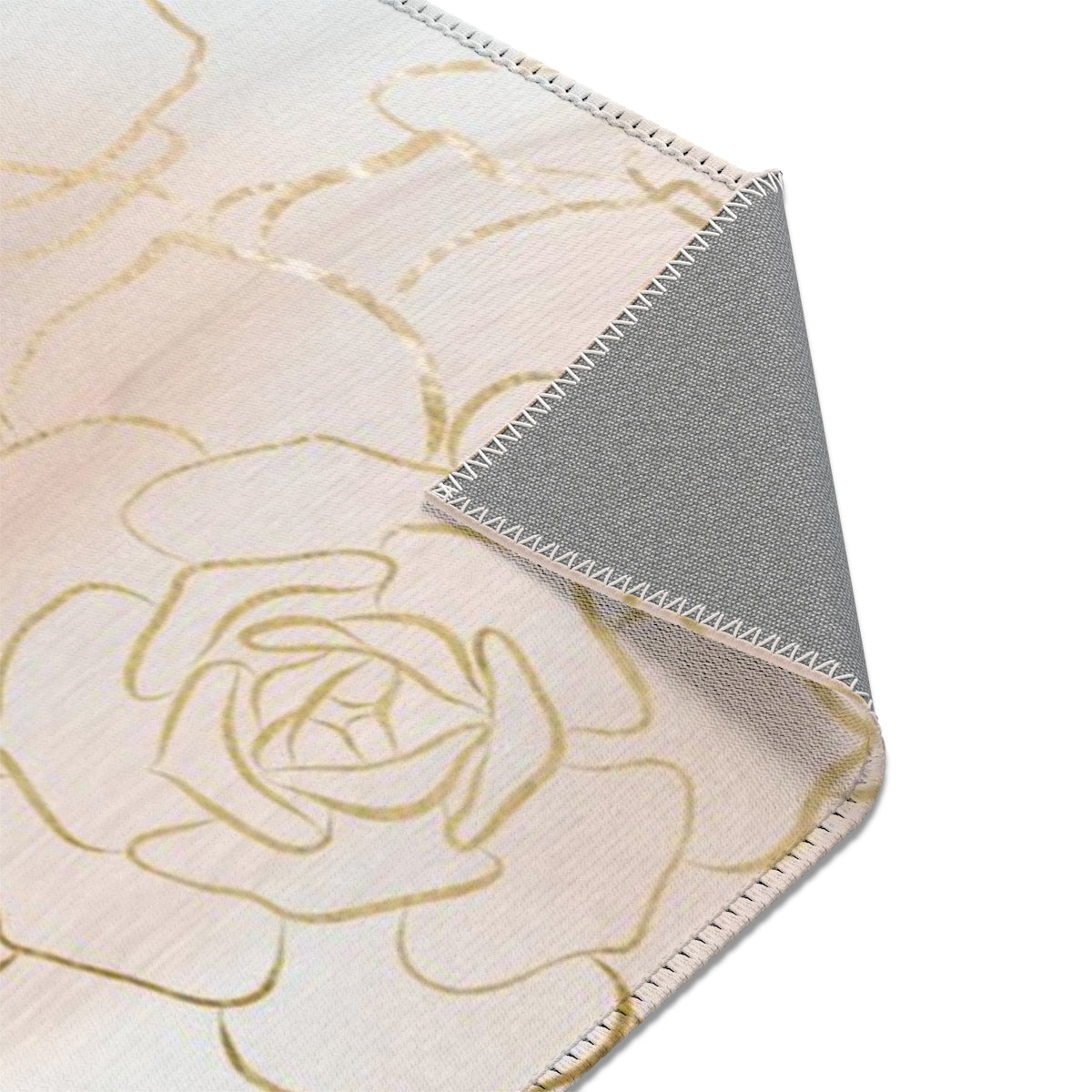 Floral Area Rug | Beige Rose Gold Succulent