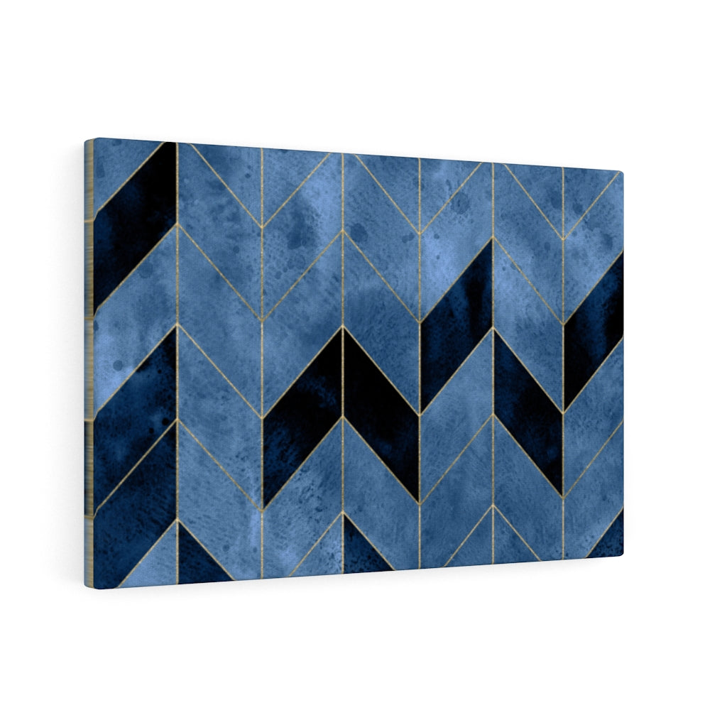 ABSTRACT WALL CANVAS ART | Black Gold Blue