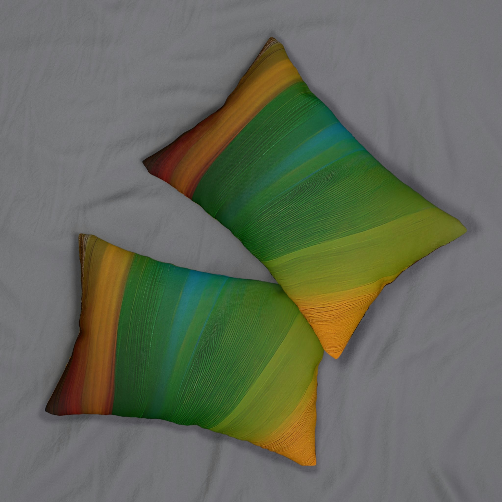 Abstract Lumbar Pillow | Green Blue