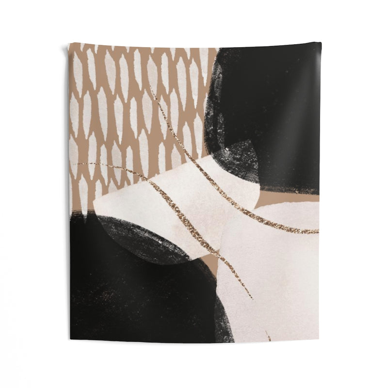 Abstract Tapestry | Beige Brown Black Gold