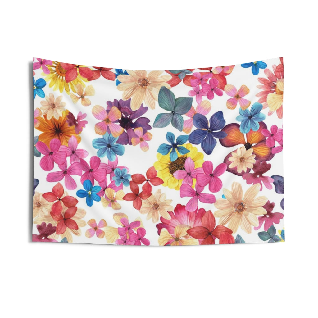 Floral Tapestry | Rainbow White Assorted Flowers