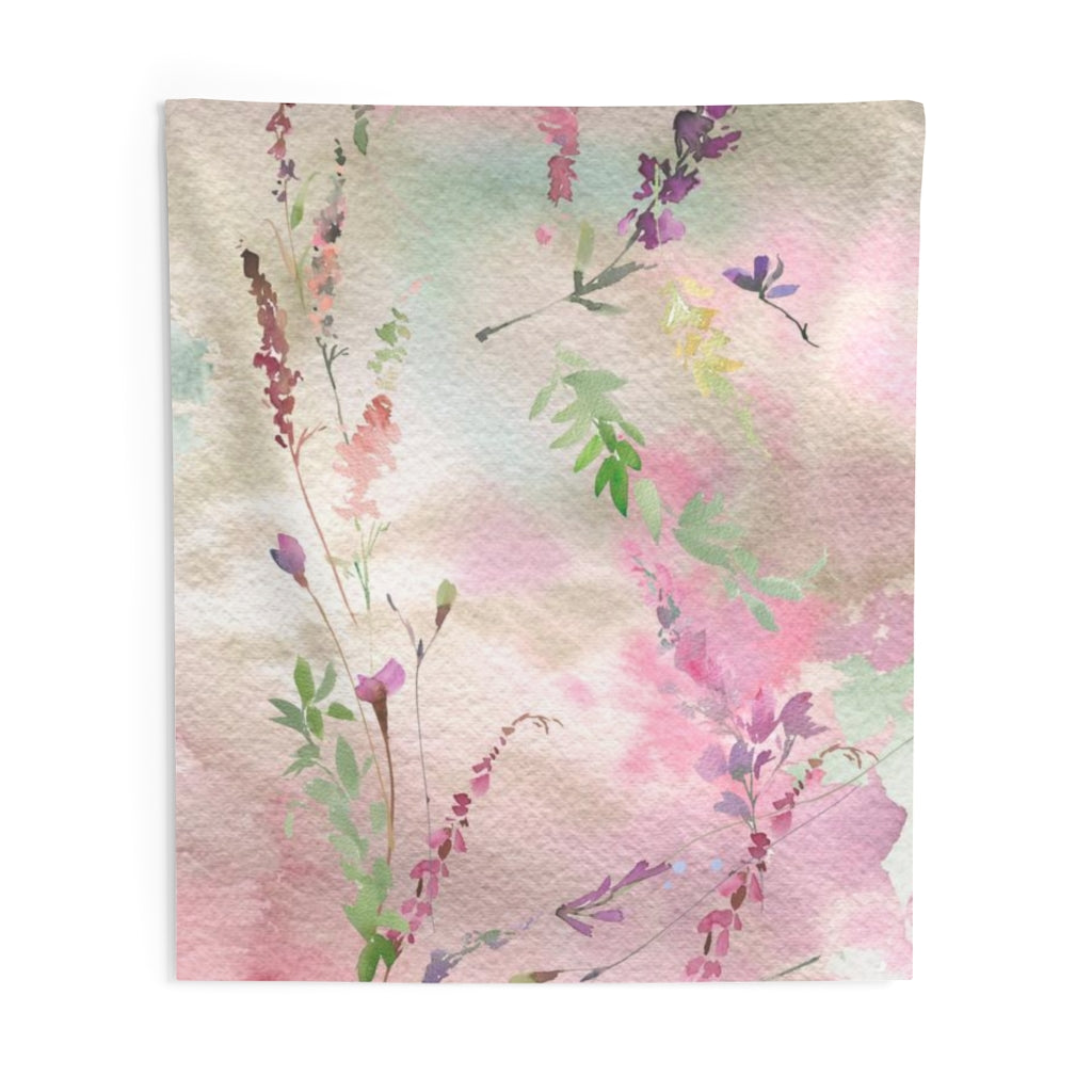 Floral Tapestry | Beige Pastel Pink Green