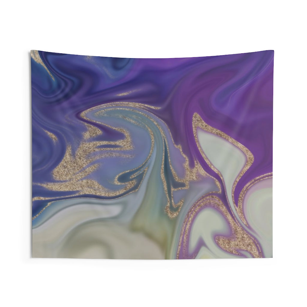 Abstract Tapestry | Purple Beige Silver