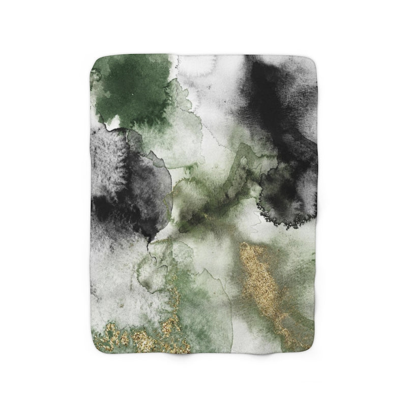 Abstract Comfy Blanket | White Green Black