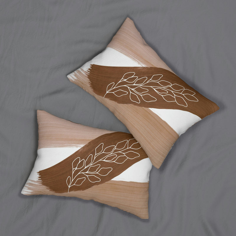 Abstract Lumbar Pillow | Brown Beige