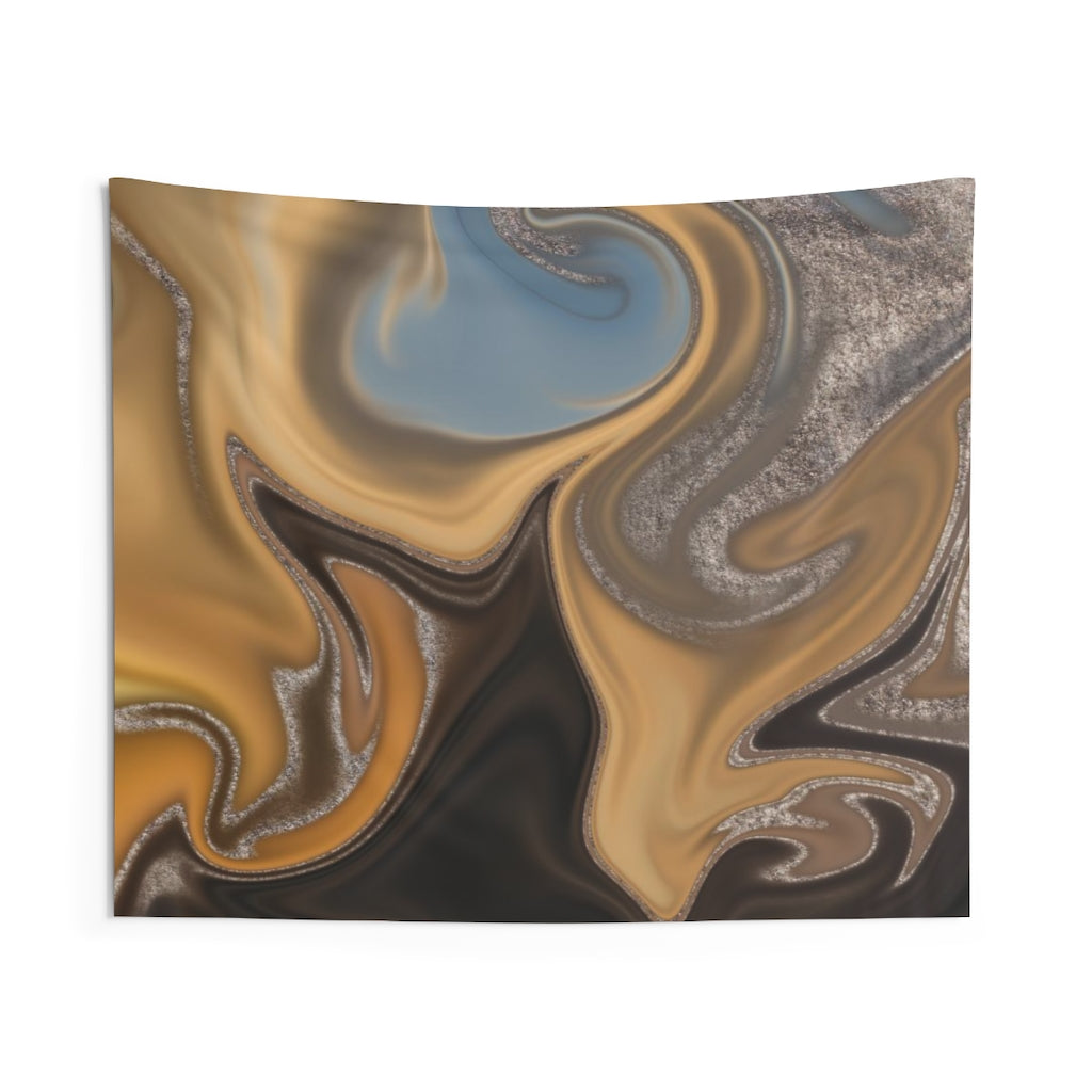 Abstract Tapestry | Yellow Brown Silver