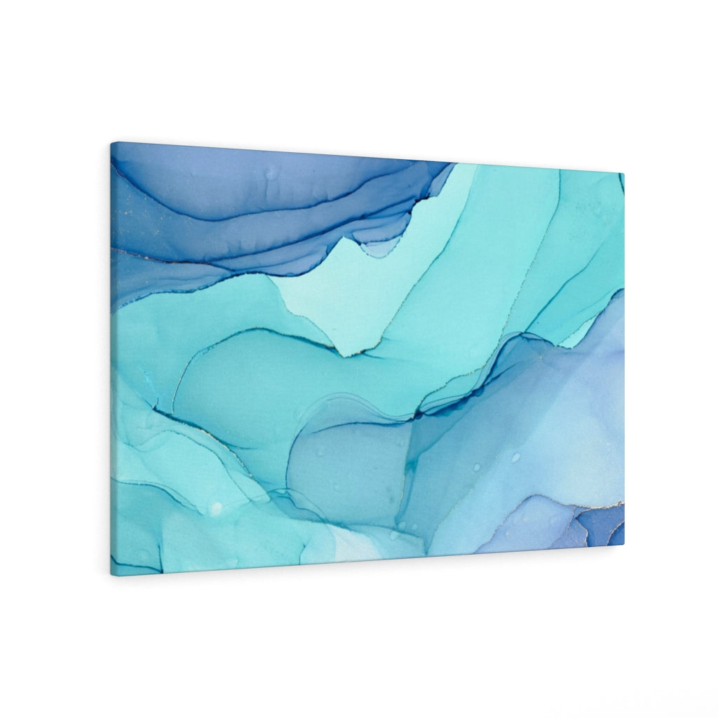 Abstract Canvas Art | Teal Blue