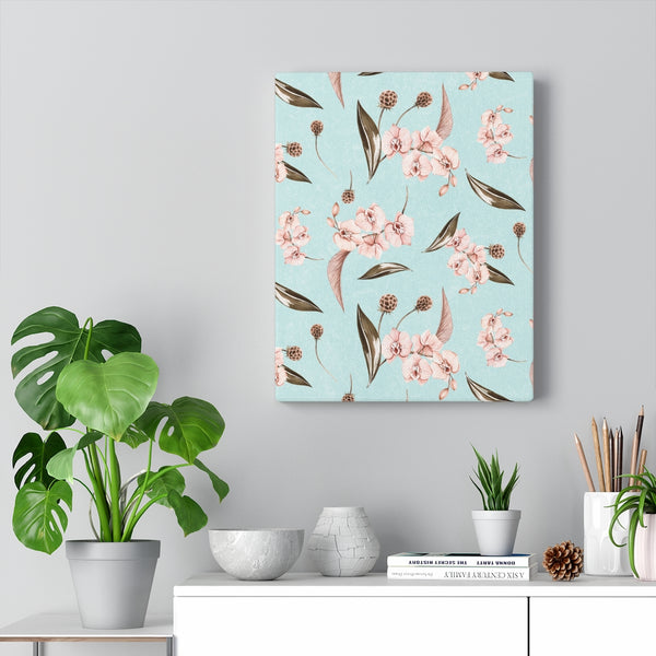FLORAL CANVAS ART | Teal Pink Blossoms