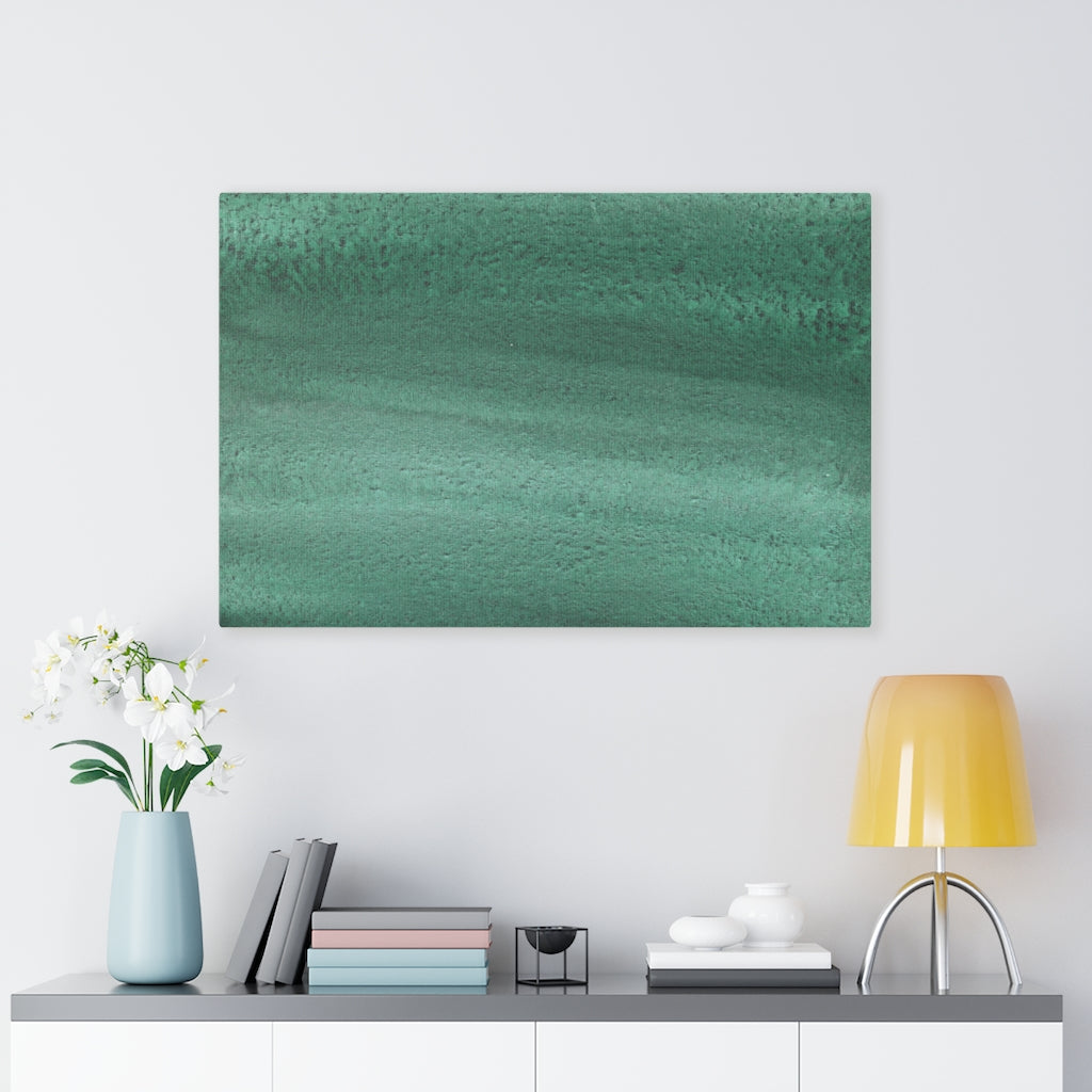 ABSTRACT WALL CANVAS ART | Green Watercolor Wash